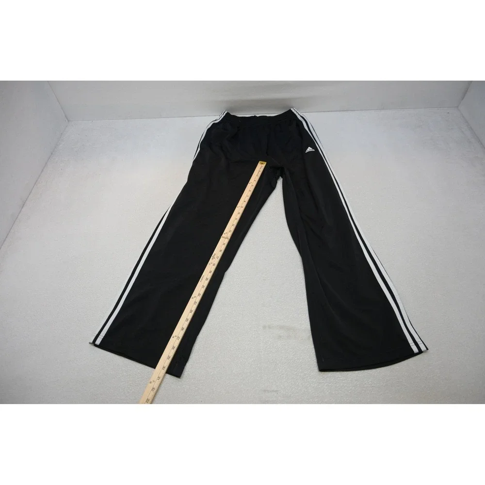 Adidas Track Sweat Pants Mens Medium Black White Stripes Athletic Excellent